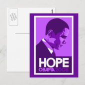 Obama Hope Lila Postkarte (Vorne/Hinten)