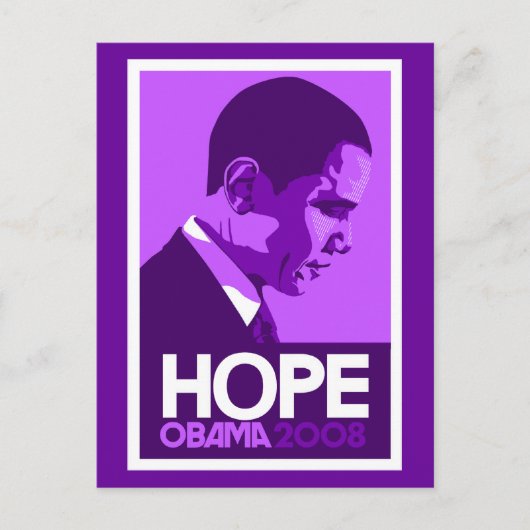 Obama Hope Lila Postkarte (Vorderseite)