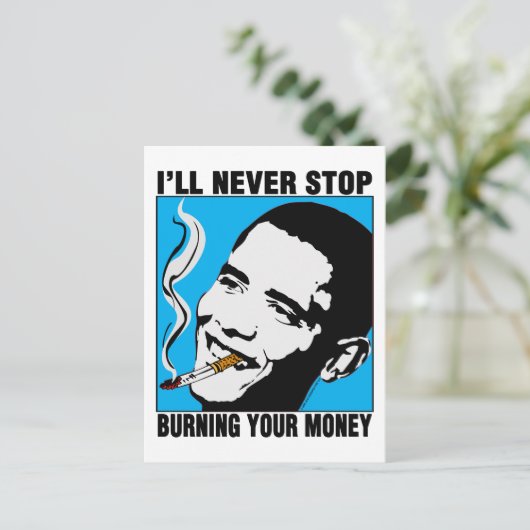 Obama: Ich werde niemals die Postkarte aufhalten (Stehend Vorderseite)