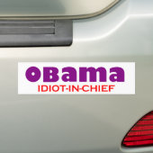 Obama - IDIOT - IN-CHIEF! Autoaufkleber (Auf Auto)