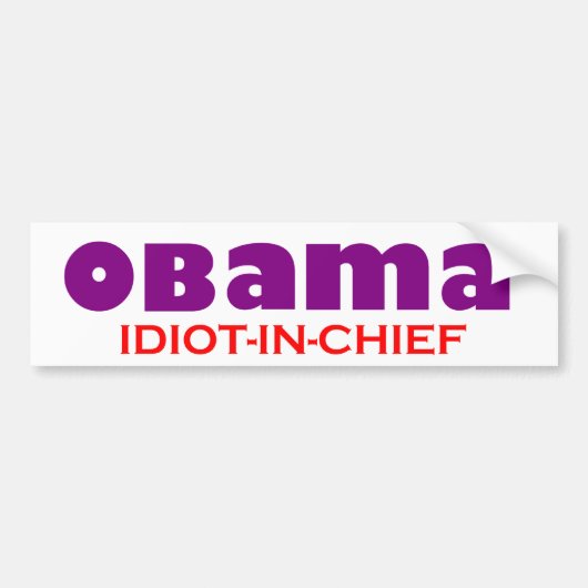 Obama - IDIOT - IN-CHIEF! Autoaufkleber (Vorne)