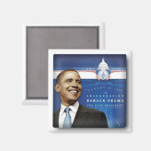 Obama inauguarischer Kühlschrankmagnet (Vorderseite/Rückseite)