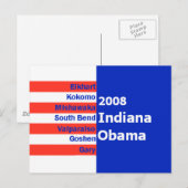 Obama INDIANA Postcard Postkarte (Vorne/Hinten)