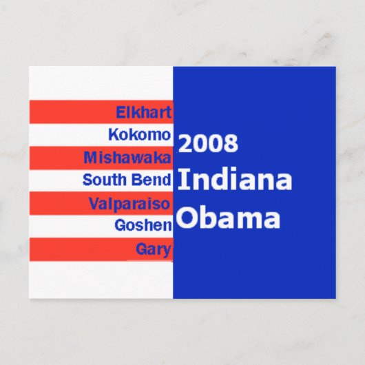 Obama INDIANA Postcard Postkarte (Vorderseite)