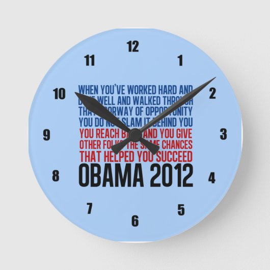 Obama inspirierend runde wanduhr (Vorderseite)