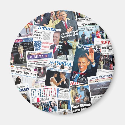 Obama International Inauguration Newspaper Magnet (Vorne)