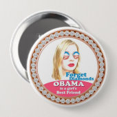 Obama ist der beste Freund eines Mädchens Button (Vorne & Hinten)