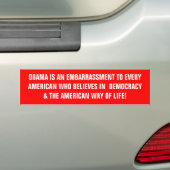 OBAMA IST EINE VERLEGENHEIT ZU JEDEM AUTOAUFKLEBER (Auf Auto)
