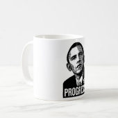 Obama ist Fortschritt Kaffeetasse (Vorderseite Links)