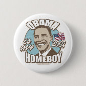Obama ist mein Homeboy-Brown-Knopf Button (Vorderseite)