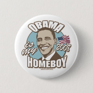 Obama ist mein Homeboy-Brown-Knopf Button