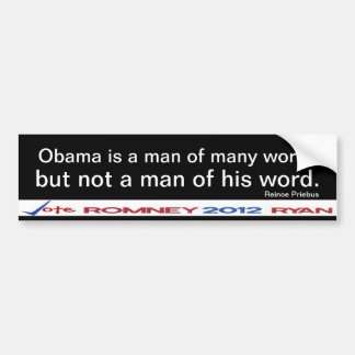 Obama ist nicht ein Mann seines Wort Aufklebers Autoaufkleber