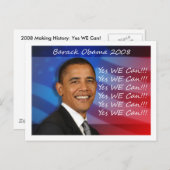 Obama Ja Wir können Postcard Postkarte (Vorne/Hinten)
