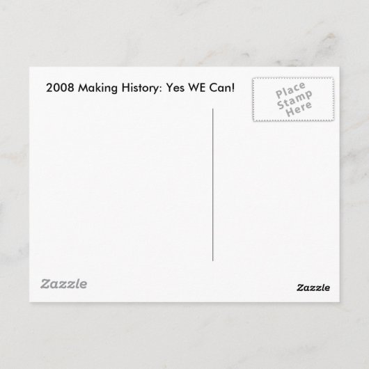 Obama Ja Wir können Postcard Postkarte (Rückseite)
