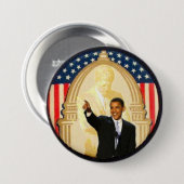 OBama/JFK Retro Art-Knopf Button (Vorne & Hinten)