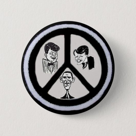 Obama/JFK/RFK Friedensknopf Button (Vorderseite)