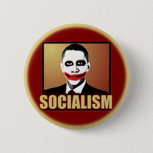 Obama-Joker - Sozialismus Button (Vorderseite)