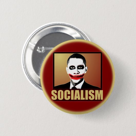 Obama-Joker - Sozialismus Button (Vorne & Hinten)