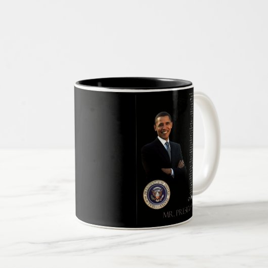 Obama-Kaffee-Tasse Zweifarbige Tasse (VorderseiteRechts)