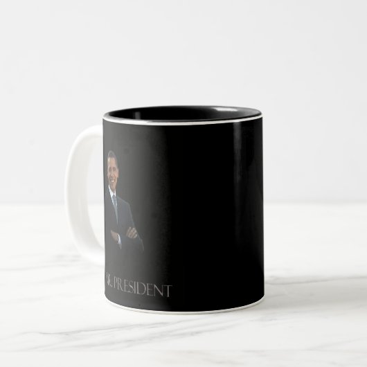 Obama-Kaffee-Tasse Zweifarbige Tasse (Vorderseite Links)