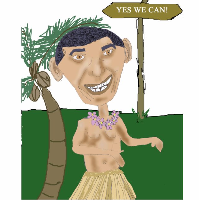 Obama-Karikatur-Foto-Skulptur Freistehende Fotoskulptur (Vorne)