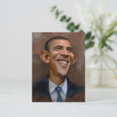 Obama Karikatur Postkarte (Stehend Vorderseite)