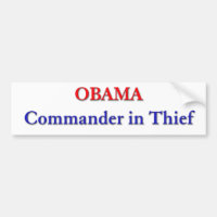 Obama - Kommandant im Dieb-Autoaufkleber