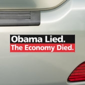 Obama lag. Die Wirtschaft starb Autoaufkleber (Auf Auto)