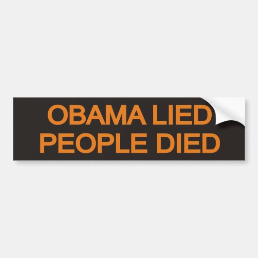 Obama lag Leute starb Autoaufkleber (Vorne)
