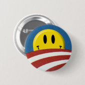 Obama-Logo-Gesichts-Knopf Button (Vorne & Hinten)