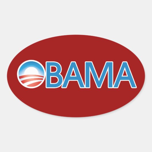Obama-Logo Ovaler Aufkleber (Vorderseite)