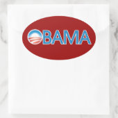 Obama-Logo Ovaler Aufkleber (Tasche)