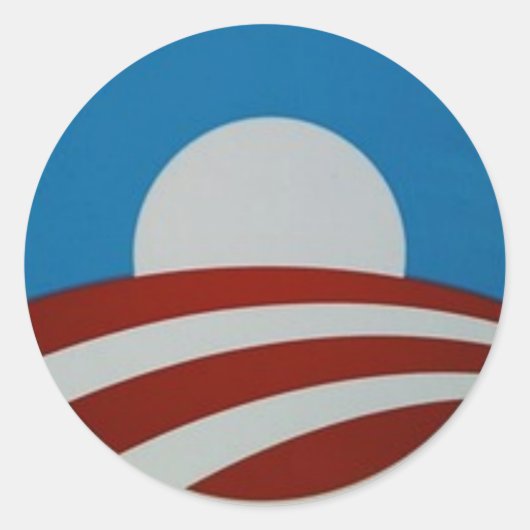 Obama-Logo Runder Aufkleber (Vorderseite)
