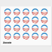 Obama-Logo Runder Aufkleber (Blatt)