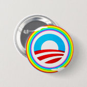 OBAMA-LOGO UND REGENBOGEN-KREIS-KNOPF BUTTON (Vorne & Hinten)