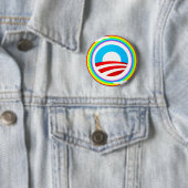 OBAMA-LOGO UND REGENBOGEN-KREIS-KNOPF BUTTON (Beispiel)