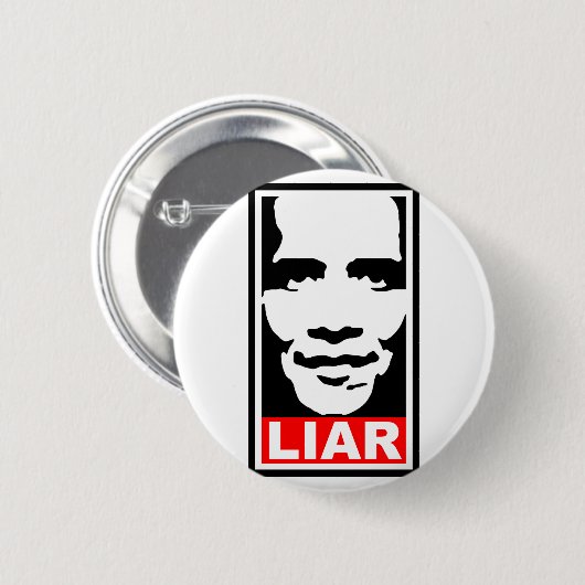 Obama: Lügner Button (Vorne & Hinten)