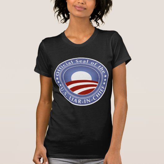 Obama Lügner-in-Leiter T-Shirt (Vorderseite)