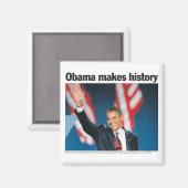 Obama macht History Magnet (Vorderseite/Rückseite)