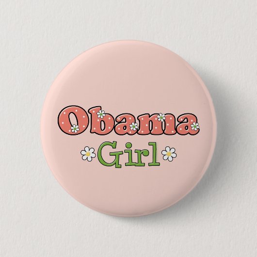 Obama-Mädchen-Barack Obama Knopf Button (Vorderseite)