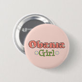 Obama-Mädchen-Barack Obama Knopf Button (Vorne & Hinten)