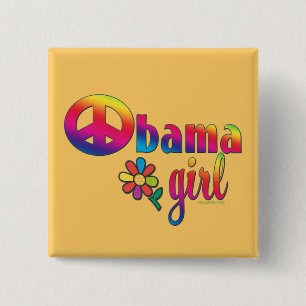 Obama-Mädchen Button