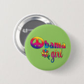 Obama-Mädchen Button (Vorne & Hinten)