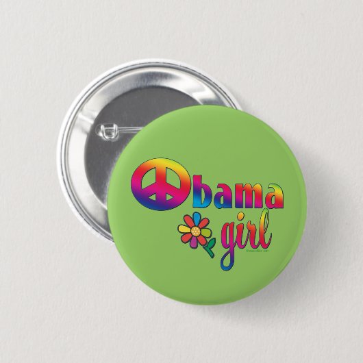 Obama-Mädchen Button (Vorne & Hinten)