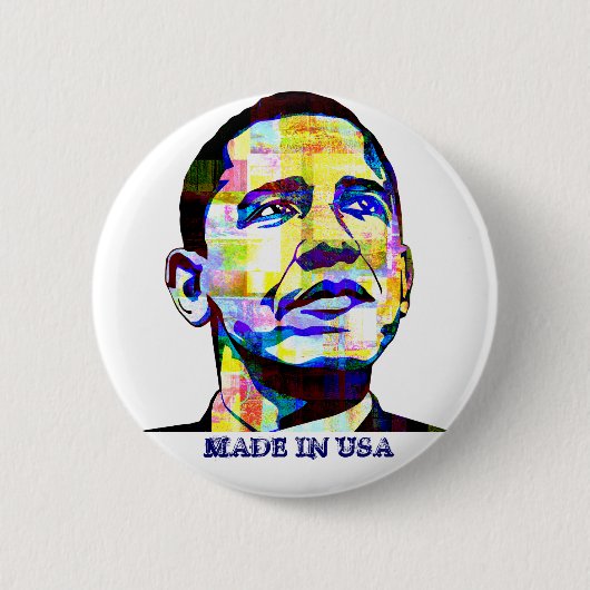 Obama - Made in USA Button (Vorderseite)