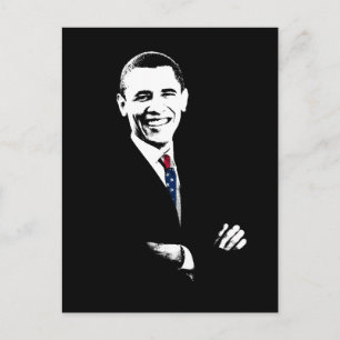 Obama mit amerikanischer Flag Krawatte Postkarte