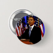 Obama mit Flaggen Button (Vorne & Hinten)