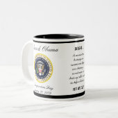 Obama mit JFK - Kaffee-Tasse - maßgeschneidert Zweifarbige Tasse (Vorderseite Links)