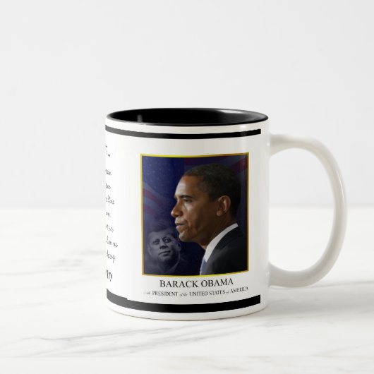 Obama mit JFK - Kaffee-Tasse - maßgeschneidert Zweifarbige Tasse (Rechts)