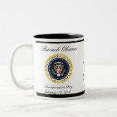 Obama mit JFK - Kaffee-Tasse - maßgeschneidert Zweifarbige Tasse (Links)